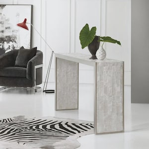 Selenite Stone Console Table Top | Handmade Luxury Entryway Top | (Customisable)