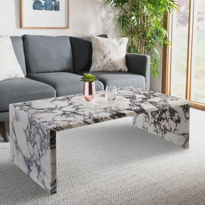 Tablero de mesa de mármol Calacatta natural / Tablero de comedor de mármol de lujo / Hecho a mano / (Personalizable)