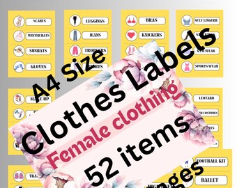 Weibliche Kleidung Labels, Demenz Gedächtnisverlust Haushalt Organisation Prompts (PDF Download)