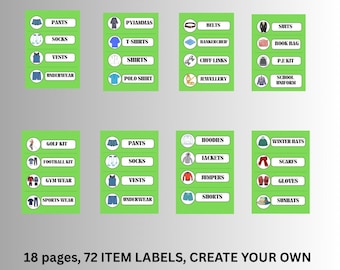 Männliche Kleidung Labels, Organisation, Schlafzimmer, Schrank, Schublade Demenz Erinnerungsverlust Alzheimer (PDF Download)