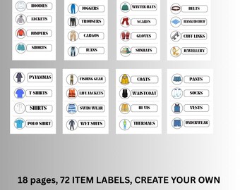 Männliche Kleidung Labels, Organisation, Schlafzimmer, Schrank, Schublade Demenz Erinnerungsverlust Alzheimer (PDF Download)