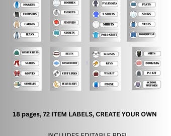 Male Clothing Labels, Organization, Bedroom, Cupboard, Drawer dementia memory loss Alzheimer’s (PDF Download)
