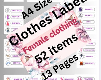 Female Clothing Labels for Dementia Care, Organization (PDF Download)