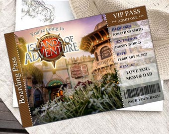 Customizable Epic Universal Islands of Adventure, Universal Studio Ticket Downloadable Park Surprise, Universal Studios Epic Birthday Card