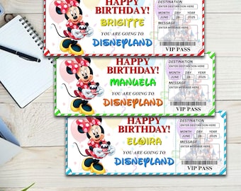 Editable 3 DisneyWorld Disneyland Surprise Ticket, Disneyland Reveal, DisneyWorld Trip Gift, Disneyworld Boarding Pass, Disneyland Ticket