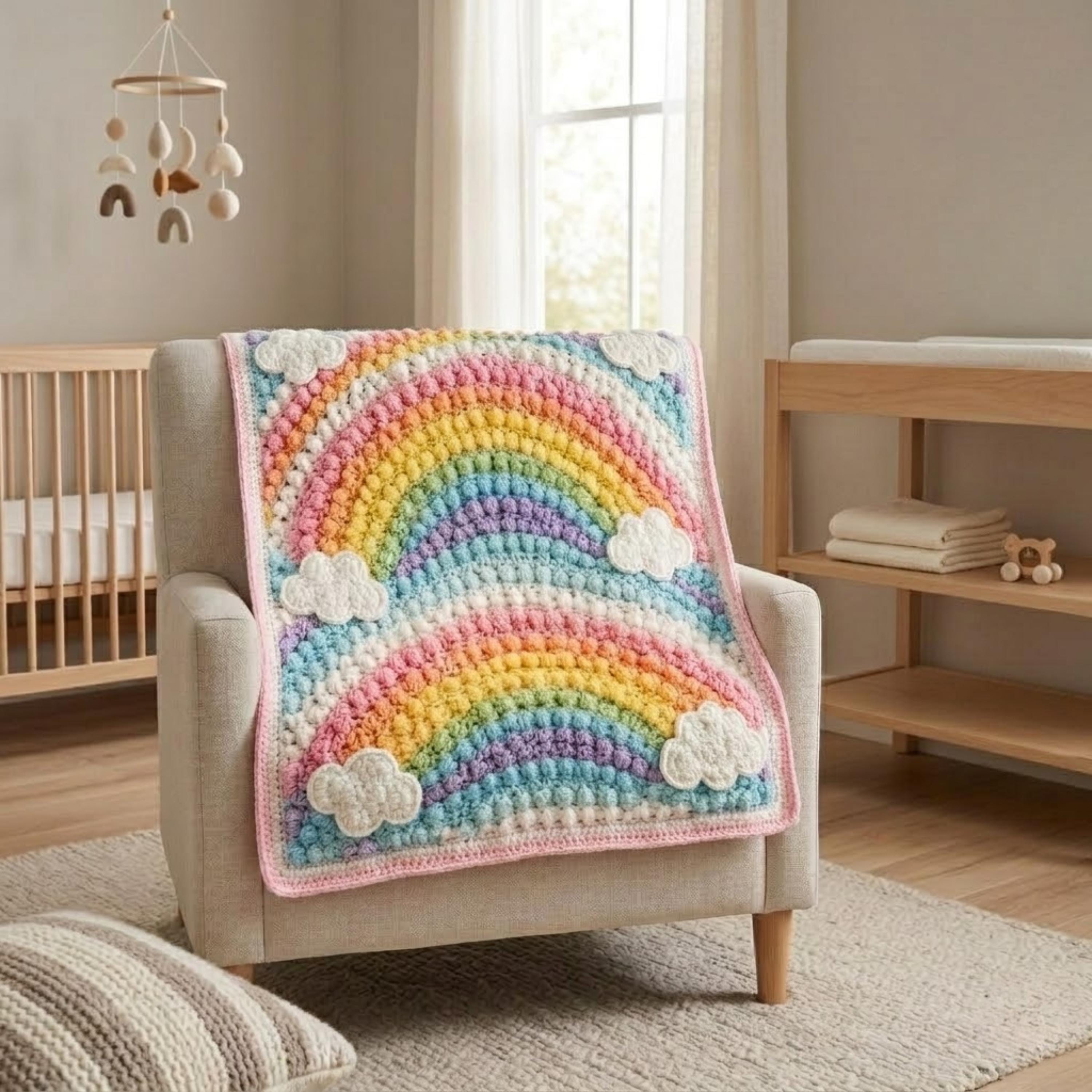 40 Rainbow Crochet Patterns to Brighten Home Decor, Gifts, and Everyday Accessories 21 Rainbow Bubble Crochet Baby Blanket