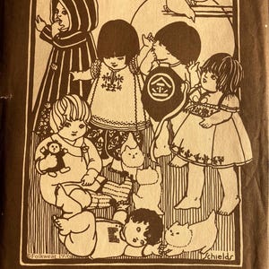 May include: A vintage sewing pattern for children's clothing, featuring illustrations of five children wearing different styles of clothing. The pattern is titled "Little Folks" and includes the text "Folkwear for infants and toddlers from Morocco, Mexico, Turkey, Japan and Nepal".