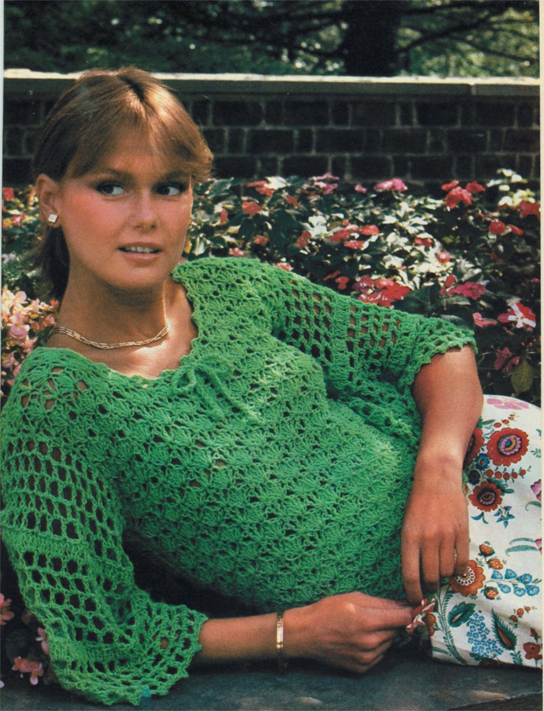 PDF Crochet Pattern Vintage 1970s Romantic Shell Lace Etsy