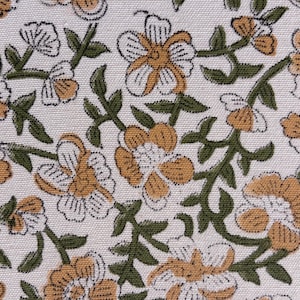 Upholstery Cotton Hand Block Print Fabric - Indian Block print fabric - Tiny Flower Cotton Ethnic Style Cotton Fabric Fabric for Sewing