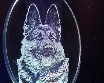 German Shepherd 2-night light LED wall plug in engraved free 3 light color options, white, blue or color changing dog lover gift