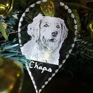Custom Pet Photo ornament Personalized engraved heirloom keepsake photo memorial ornament pet loss, pet remembrance Christmas gift dog  cat