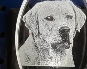 Labrador Retriever night light etched in clear glass like acrylic... hand made personalized engraved dog lover gift color changing lab gift