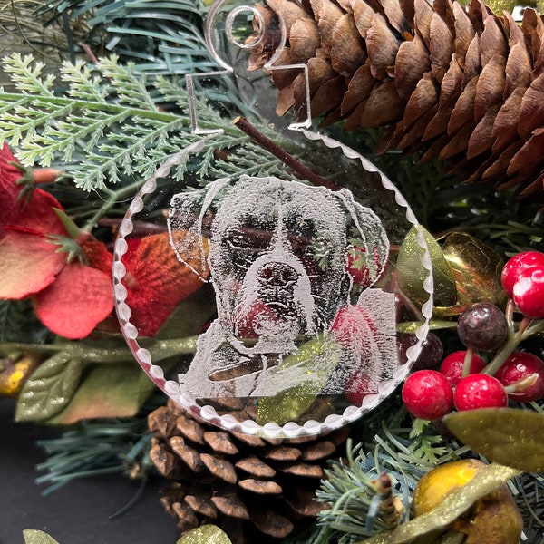 Boxer ornament Personalized free engraved heirloom keepsake Christmas gift pet memorial ornament pet remembrance