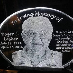 Custom photo memorial keepsake of your loved one include any information you would like. ships free available on LED light