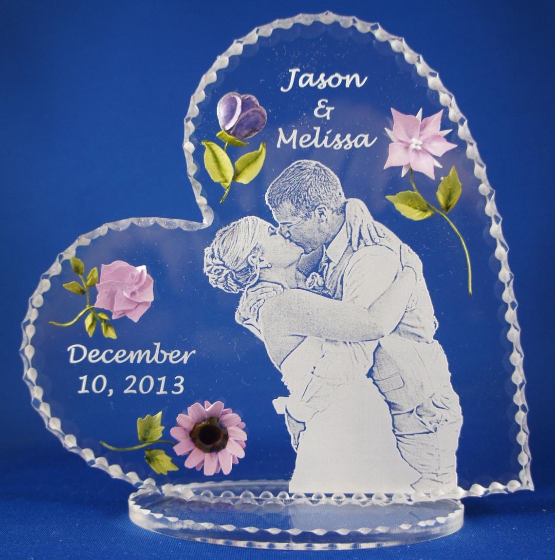 Your Photo Etched in Glass Like Acrylic 3D Hand Carved Etsy