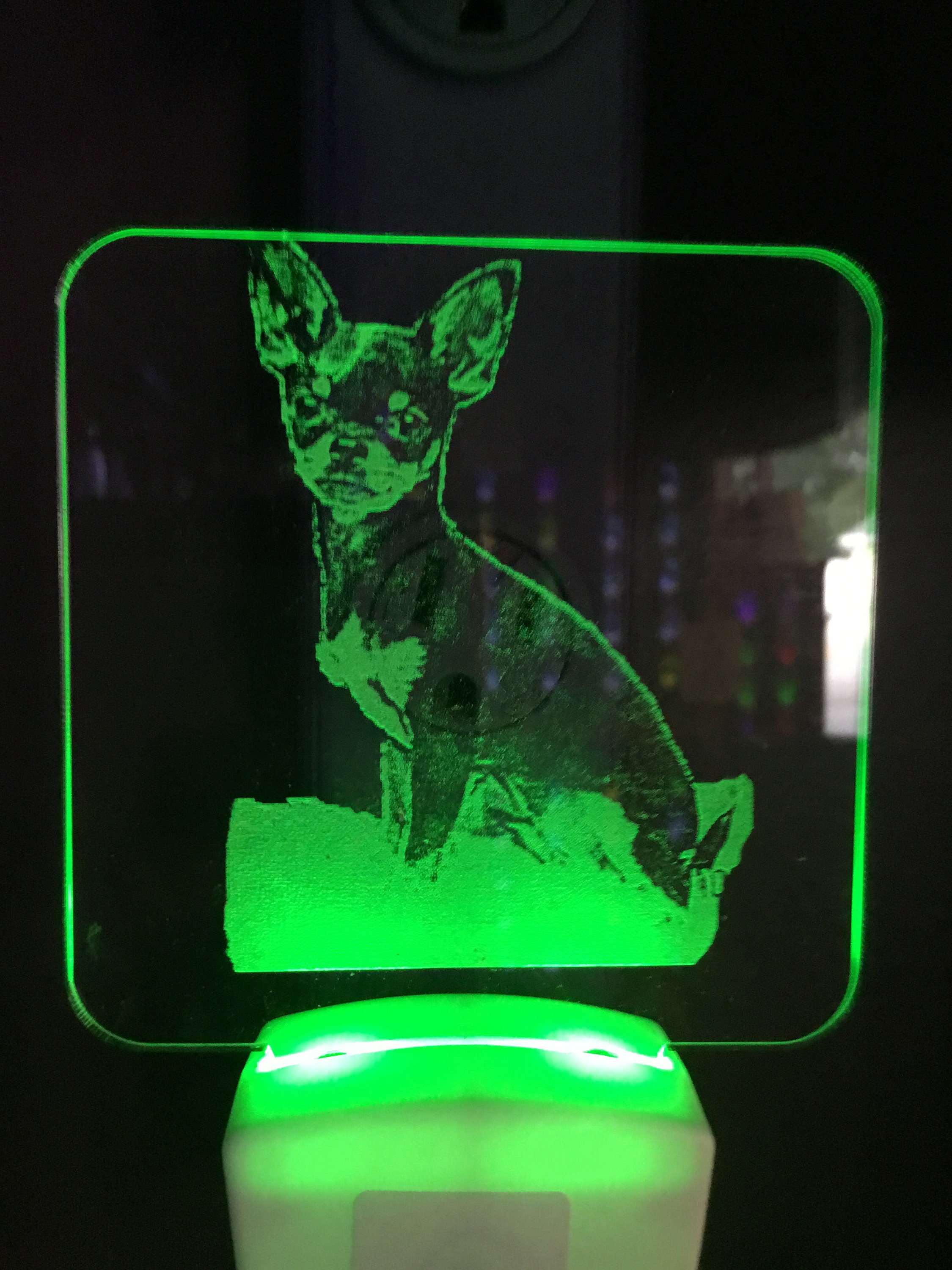 Sniggle Sloth Chihuahua Dog Head 3D Illusion LED Night Light Sign  Nightstand Desk Lamp