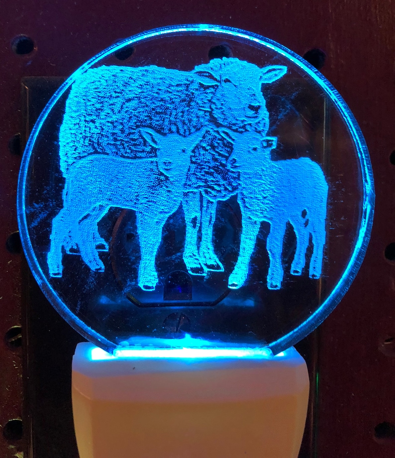 Sheep and Lambs LED Nightlight Engraved Personalized Free Etsy