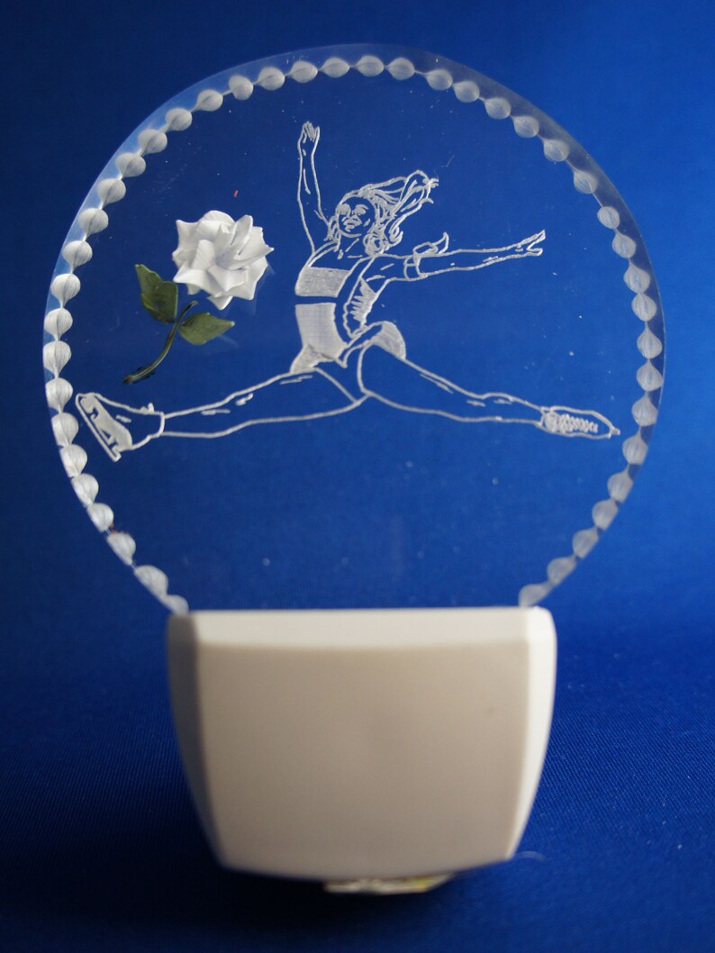 Etched Personalized Ice Skate Night Light Etsy