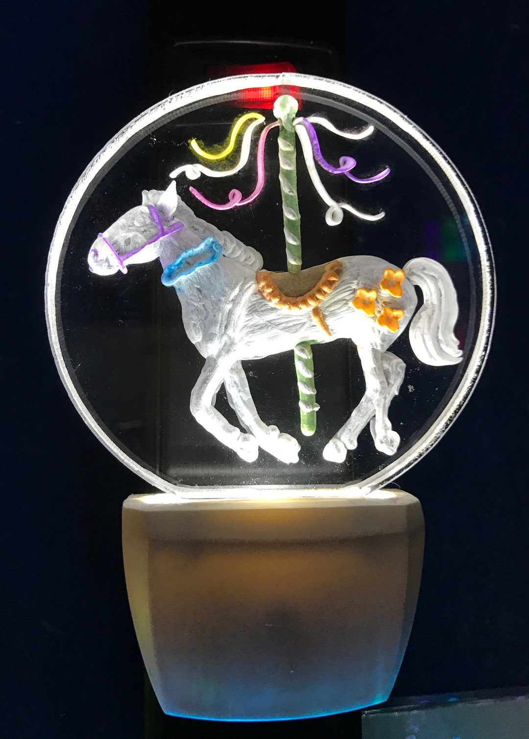 Carousel Hand Carved in 3D LED Nightlight, Engraved, Personalized Free ...
