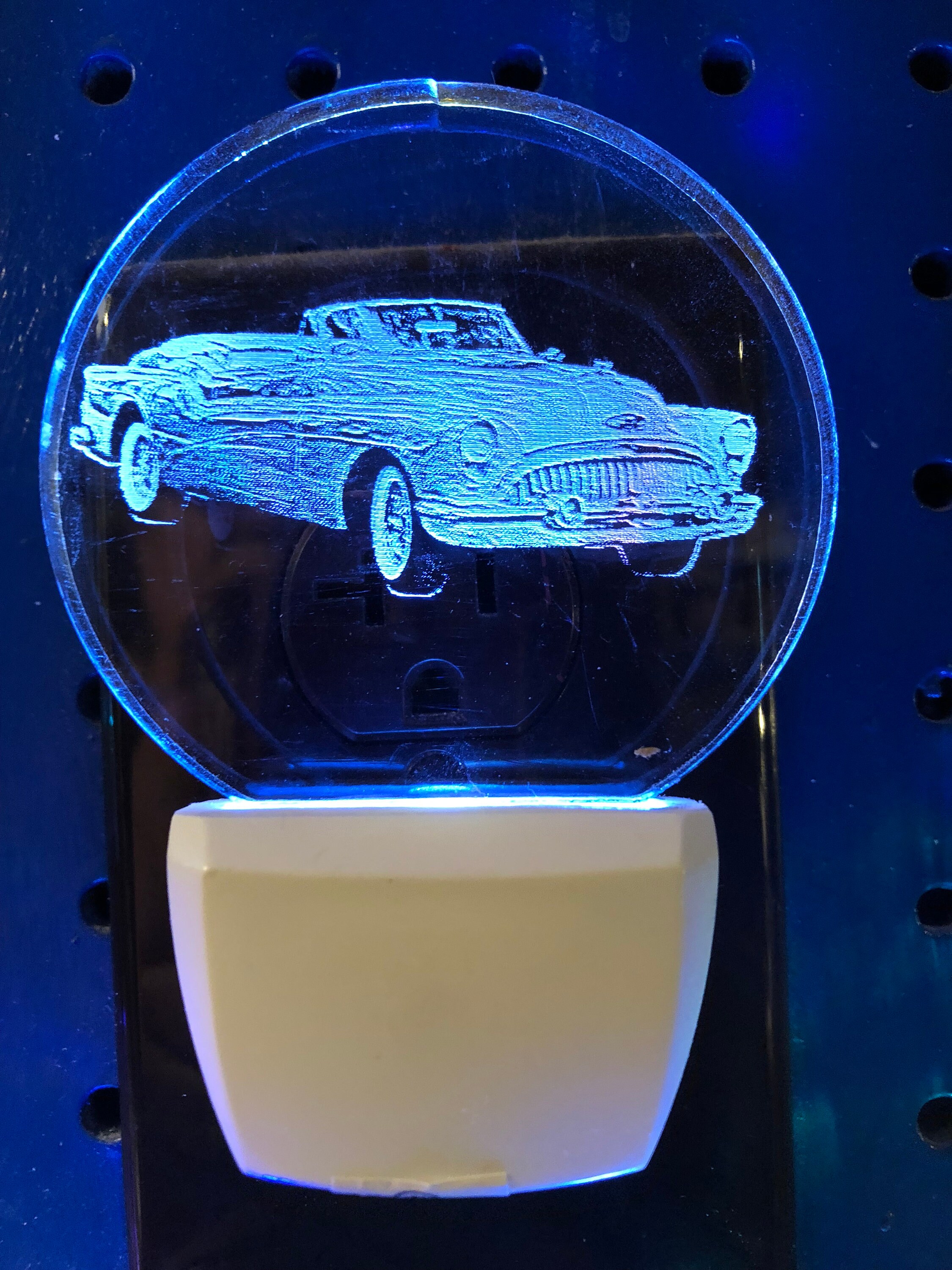 Buick LED nightlight, engraved, personalized  LED with 8 color options white red green pink yellow blue lt blue or rotating