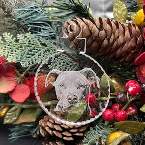 Pitbull-ornament Gepersonaliseerde gratis gegraveerde favoriete huisdier erfstuk aandenken kerstcadeau huisdier herdenkingsornament huisdierherinnering