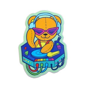 Ours en peluche DJ - Sticker vinyle
