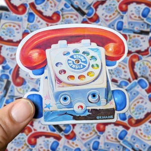 Bonjour - Sticker vintage en vinyle mat pour téléphone portable