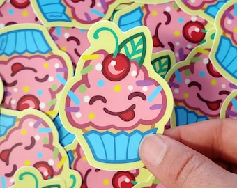 Cute Cupcake Original Digital Art Die-Cut Vinyl Sticker