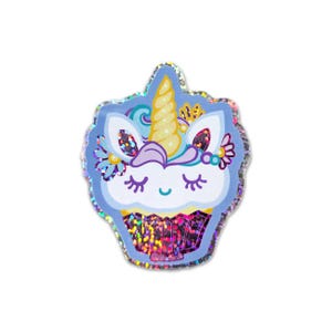 Cupcake licorne - Sticker vinyle holographique pailleté