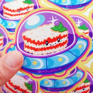 Space Lasagna - holografische vinylsticker