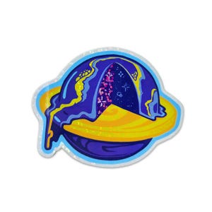Planet Space Cake - glittervinylsticker