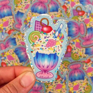 Glitterparfait: holografische glittervinylsticker