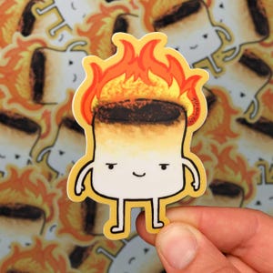 Pegatina de vinilo con el texto "Hot Head - S'more Marshmallow"