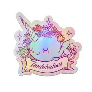 Narval fantastique - Sticker holographique en vinyle