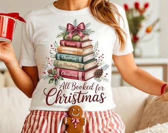 All Booked For Christmas PNG, Teacher Gift (Digital Download)
