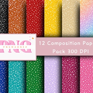 Composition Notebook Digital Paper: Back to School Planner Designs (PNG Download)
