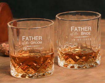 Engraved Personalized Father of the Bride or Father of the Groom Whiskey Glass: Wedding Gift,Dad Gifts，Father Of The Bride Gift，Gift for Him