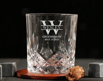 Verre à whisky Groomsman de 8 oz, Verres à whisky pour garçons d'honneur, Idée cadeau pour garçons d'honneur, Garçons d'honneur personnalisés, Cadeau pour homme d'honneur, Cadeaux pour homme d'honneur