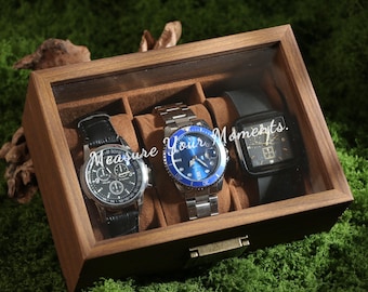 Personalized Watch Storage Box Gift For Men, Custom Single Slot Watch Box, Handmade Wooden Watch Case, Wedding Gift, Anniversary gift