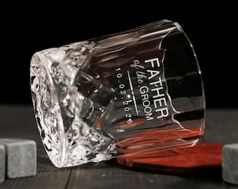Personalized Whiskey Glass for Father of the Groom,Father Of The Groom Gift，Custom Wedding Gift with Your Message，Gifts for Dad From Groom