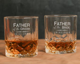Personalised Father Of The Bride Crystal Panel Tumbler Whisky Glass Gifts Ideas Presents For Wedding Favours Thank You Gifts Presents Tokens