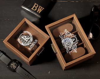 Personalized Engraved Watch Box, Custom Watch Case for Men, Anniversary Gifts for Him, Gift for Dad Husband Boyfriend, Watch Storage Case