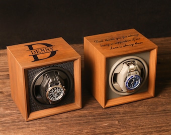Personalized Watch Winder | Watch  Box Gift for Watch Lover | Watch Holder Watch Storage Gift | Christmas Gift | Engraving Gift for Him