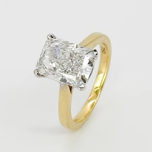 3Ct Asscher Cut Moissanite Engagement Ring, Solitaire Engagement Ring, Promise Ring, Unique Moissanite Proposal Ring for Women,Wedding Ring