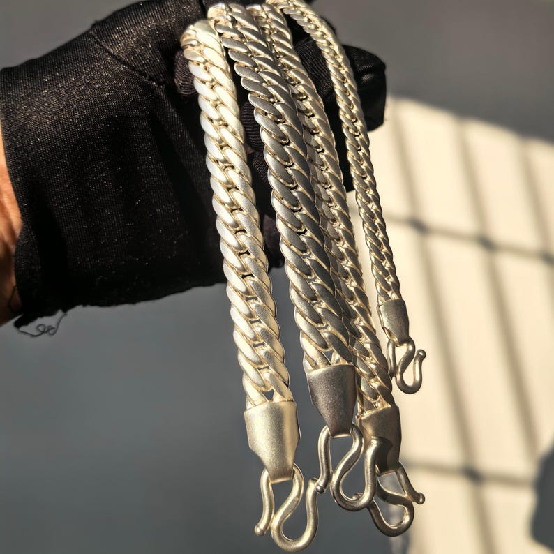 999.9 Sterling Silver Double Rope Chain Bracelet: Handmade, Free ...