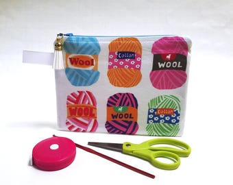 Colorful Balls of Yarn Print, Knitting Notions Case, Phone Case, Coin Purse Wallet, Gift Idea, Perfect for Essential Oils Stocking Stuffer