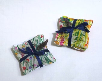 Organic Lavender Sachets - Set of 3 Liberty of London Prints; Fabric Lavender Bag Bundles; Gift Idea Stocking Stuffer