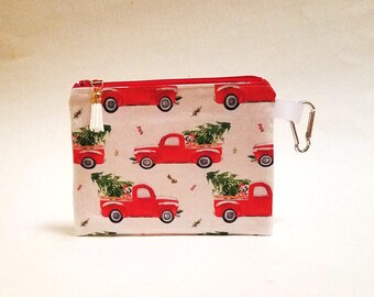 Red Truck Christmas Tree Project Bag: Holiday Knitting Bag, Notions Pouch