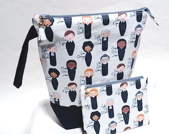 THE SUPREMES Ketanji Jackson RBG Ginsburg Feminist Supreme Court Justice Knitting Project Bag, Drawstring or Zip, Notions Pouch, Legal Gift