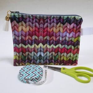 Stricken Print Stoff, Stricken Notions Fall, Tasche Geldbörse Brieftasche Geschenkidee, perfekt für ätherische Öle, Stocking Stuffer